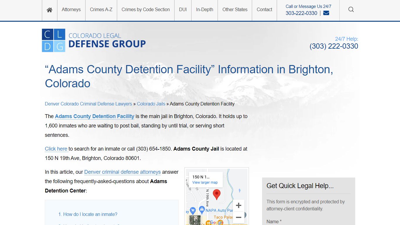 “Adams County Detention Facility” Information in Brighton, Colorado ...